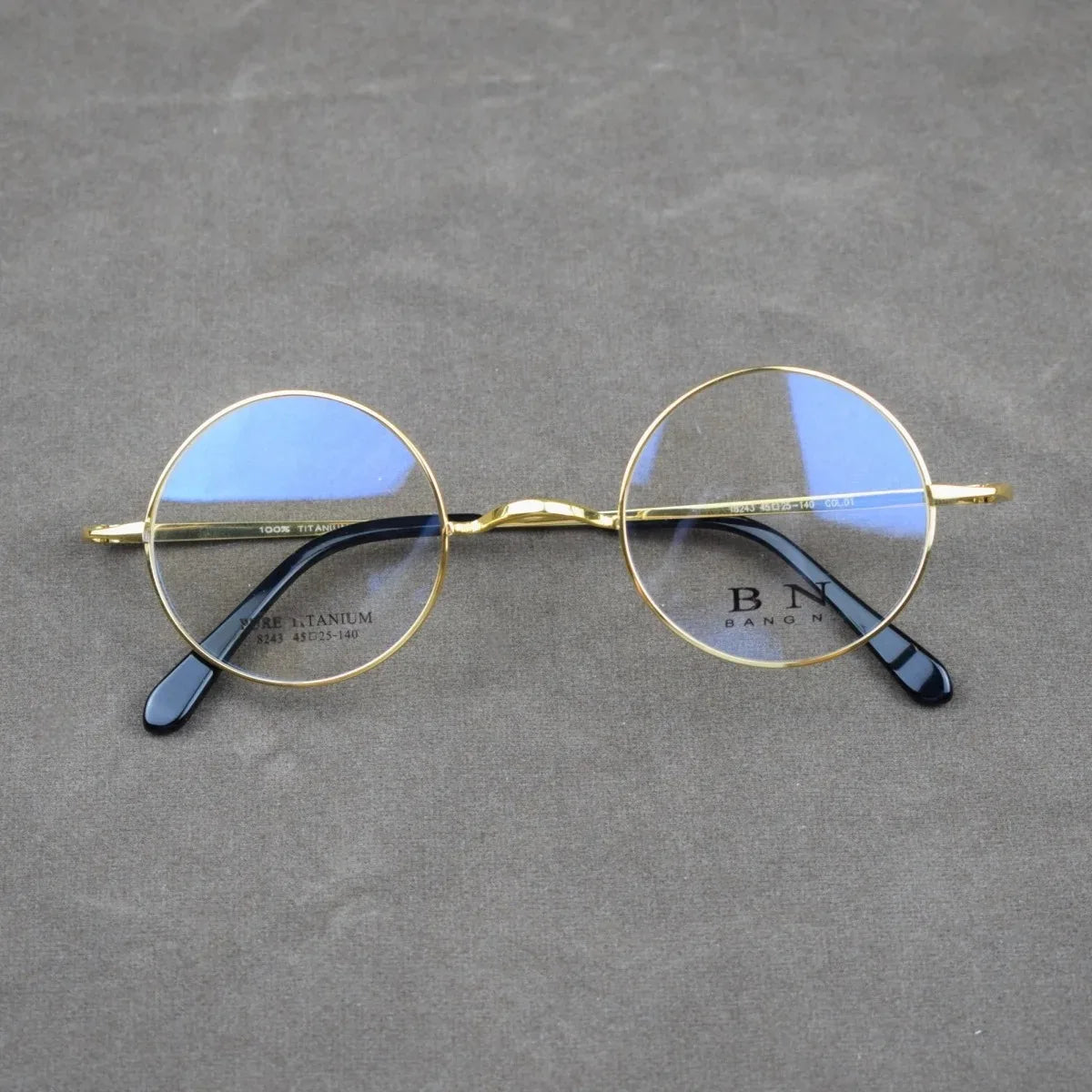 Pure Titanium Vintage 45mm Small Round Eyeglass Frames Full Rim Rx able Glasses