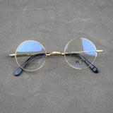 Pure Titanium Vintage 45mm Small Round Eyeglass Frames Full Rim Rx able Glasses