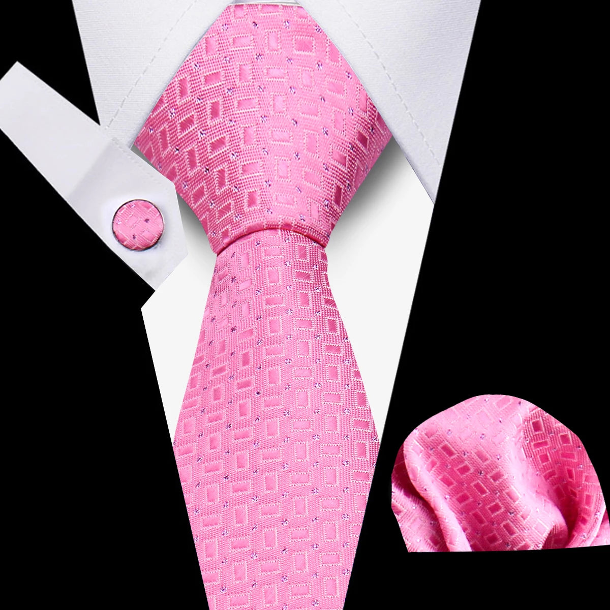 Men Neckties Tie Classic Handkerchiefs Plaid Necktie Cufflinks For Men Blouse Business Wedding Accessories Woman Collar Man Gift