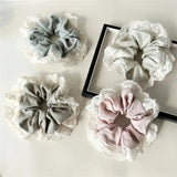 High Appearance Level Lace Fabric Elastic Hair Rope Simple Advanced Sense Small Fragrance Sweet Tie Hair Cord Gentle Temperament