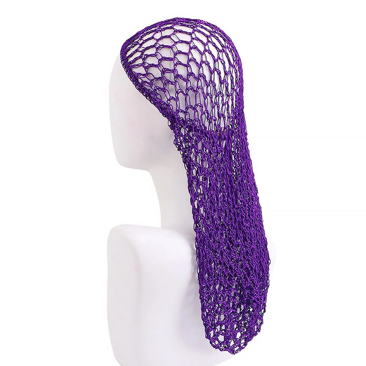 Fashion Women Crochet Hair Snood With Elastic Edge Long Hair Net Mesh Sleeping Nightcap Turban Headwear Hair Net