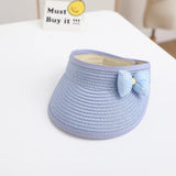 Lovely Girl Baby Summer Straw Hat Casual Bowknot Sun Visor Caps Outdoor Beach Top Sunscreen Empty Hats Cute Baseball Caps