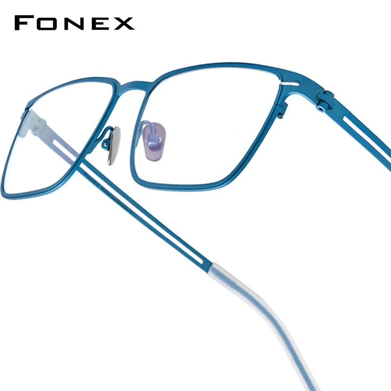 FONEX Titanium Glasses Frame Men New Brand Design Square Eyewear Ultralight-Weight Japanese High Quality Eyeglasses Frames 85779