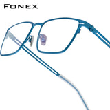 FONEX Titanium Glasses Frame Men New Brand Design Square Eyewear Ultralight-Weight Japanese High Quality Eyeglasses Frames 85779