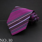 New Design Wedding Men Tie Purple Solid Striped Paisley Flower Neckties Men Business Dropshipping Groom Collar Accessories Gift