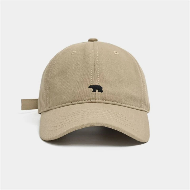 Outdoor Fashionable Unisex Retro Polar Bear Embroidered Baseball Cap New Style Versatile Big Head Circumference Duckbill cap
