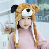Cute Cosplay Costume Green Headgear Female Beanie Caps Cartoon Winter Autumn Hats Plush Hat Big Frog Eyes Hat Rabbit Bunny Ears
