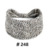 Leopard Print Headbands for Women Wide Boho Turban Head Wraps Cotton Knotted Elastic Hairbands Non Slip Workout Hair Accessories