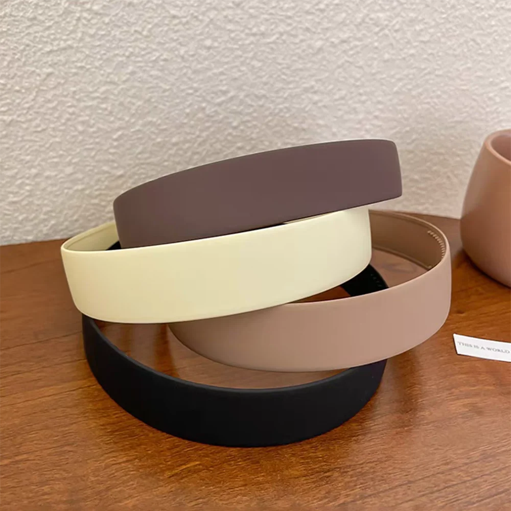 4pc European and American Black Khaki Style Hairbands Headbands for Women Men Versatile Girls Korean Daily Hair Accessories Tool