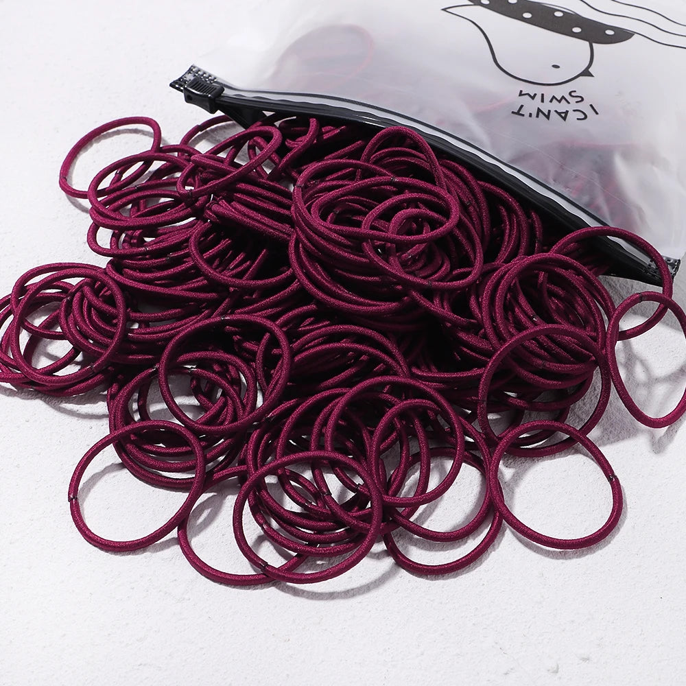 50PCS Macaron Rubber Band Hairband Headband High Elastic Durable Hair Ring Tied High Ponytail Women's Kids Hair Headwear