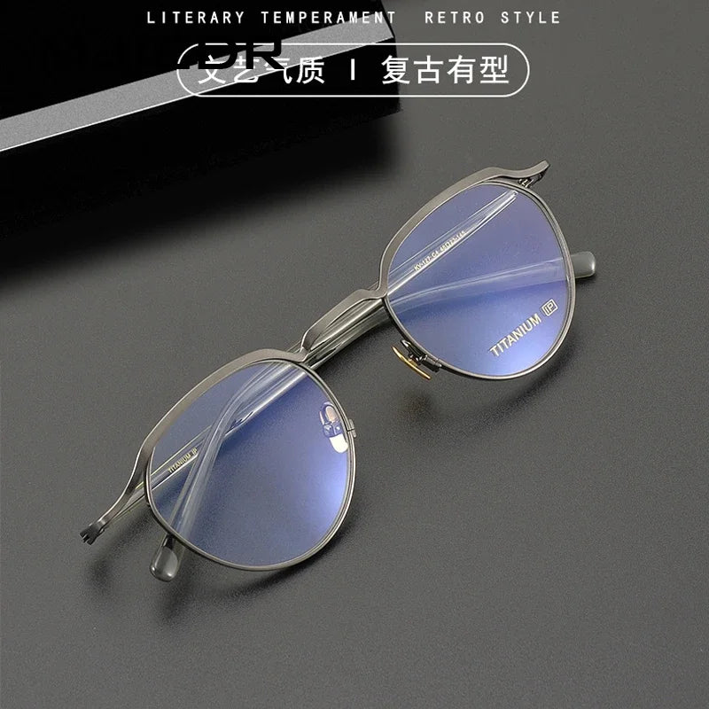 Top Quality Acetate Titanium Optical Glasses Frame Luxury Vintage Computer Eyeglasses Designer Ultra-Light  Eyewear