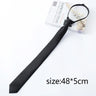 Black Zipper Ties Retro Silky Narrow Women Men Neck Tie Slim Smooth Bow Tie Korean Style Simple Elegant All-match Trendy Tie