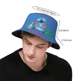 Unisex Kawaii Bucket Hats Funny Stitch Cartoon Accessories Bob Hat For Beach Headwear Lightweight
