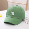 Girls Boy Adjustable Hat Children's Kid Baseball Cap Sunscreen Baby Hat Hip Hop M Letter Embroidered Kids Caps 1-6-8-12-15 Years