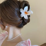 Hot Bohemia Gradient Colorful Acrylic Egg Flowers Hair Claw Clips For Women Beach Forest Style Sweet Headwear New Accessories