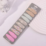 10Pcs/set 2.2'' Printed Embroidery Waterdrop Shape Hair Clips For Cute Girls BB Hairpin Barrettes Headwear Kids Hair Accessories
