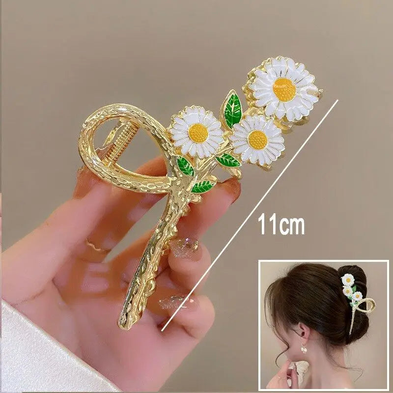 New Sweet Flower Durian Hair Claw Clip Ponytail Grab Hair Clips Shark Clip Woman Hairpins For Girl Hair Accessories Headdress