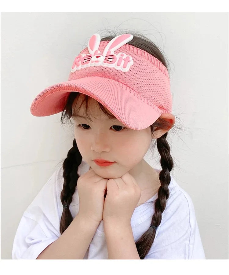 2023 New Kids Sun Hats Children Summer Visors Cute Rabbit Wings Bunny Hat Summer Hat for Kids Boys Girls Hats 3-12years Old