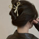1 Multi-color Irregular Bow Large Grab Clip WOMEN'S Back Hair Clip Simple Design Advanced Sense Shark Clip Suitable for Daily US