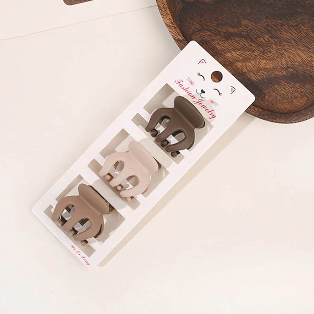 New Fashion Coffee Color Three-piece Set Frosted Geometric Hairpin Hair Clip Barrettes for Women Girl Hair Accessorie Headwear