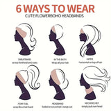 1 Pcs European American Women'S Bohemian Style Elastic Headscarf Fashionable Breathable Cotton Wide Brimmed Hair Accessories