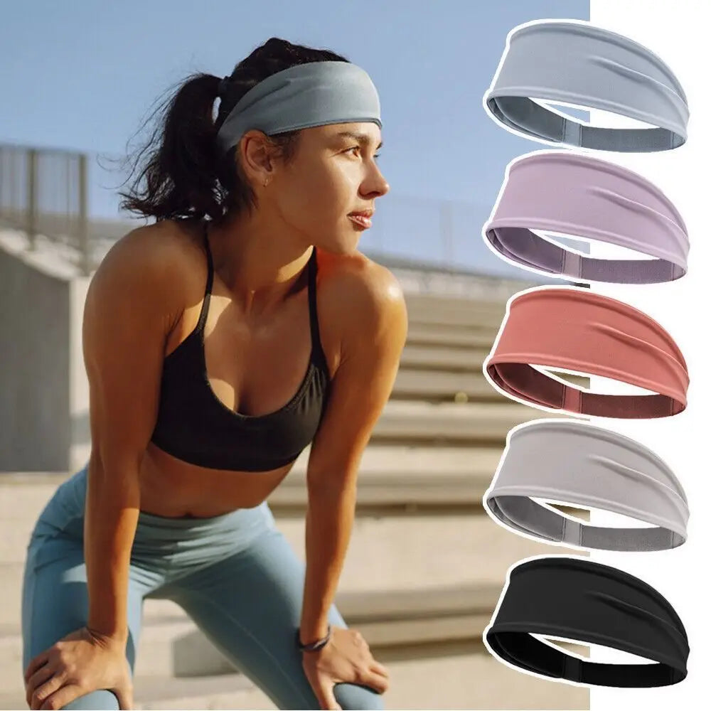 Elastic Yoga Headband Multi-functional Widened Non-Slip Sports Turban Hair Accessories Solid Color Headscarf Women Men