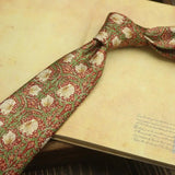 Fashion 8CM Wdith Brown Neckties Vintage Retro Flower Printed Ties For Adult Mens Casual Daily Neckwear Wedding Party Cravate