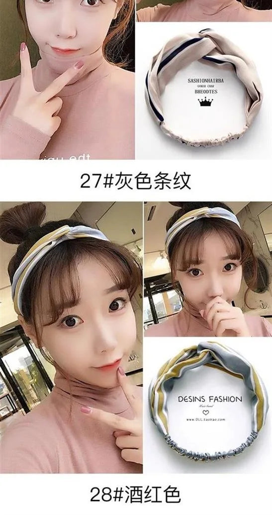 Cross elastic headband chiffon silk headband ladies headband hair accessory sports face wash