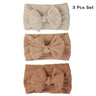 3Pcs Solid Color Baby Headband Bow Children Hair Band Elastic Nylon Newborn Headbands Soft Turban Headwrap Kid Hair Accessories