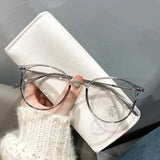 Round Blue Light Blocking Short Sighted Eyewear Luxury Ladies Myopia Glasses Unisex Fashion Women's Minus Sight Eyeglasses -4.0