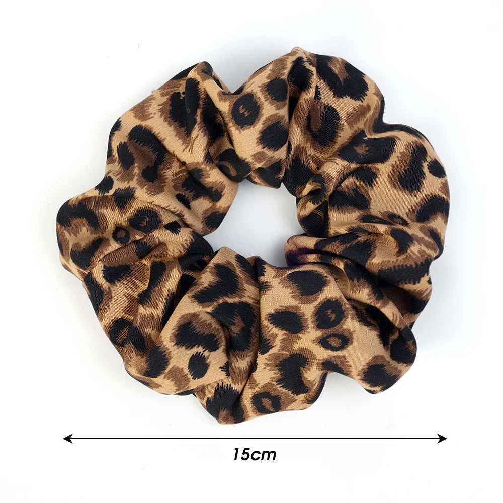 High Elastic Leopard Elastic Hair Bands Simple Vintage Hair Rope Ties Scrunchie Large Headwear Girls Women Hair Accessories