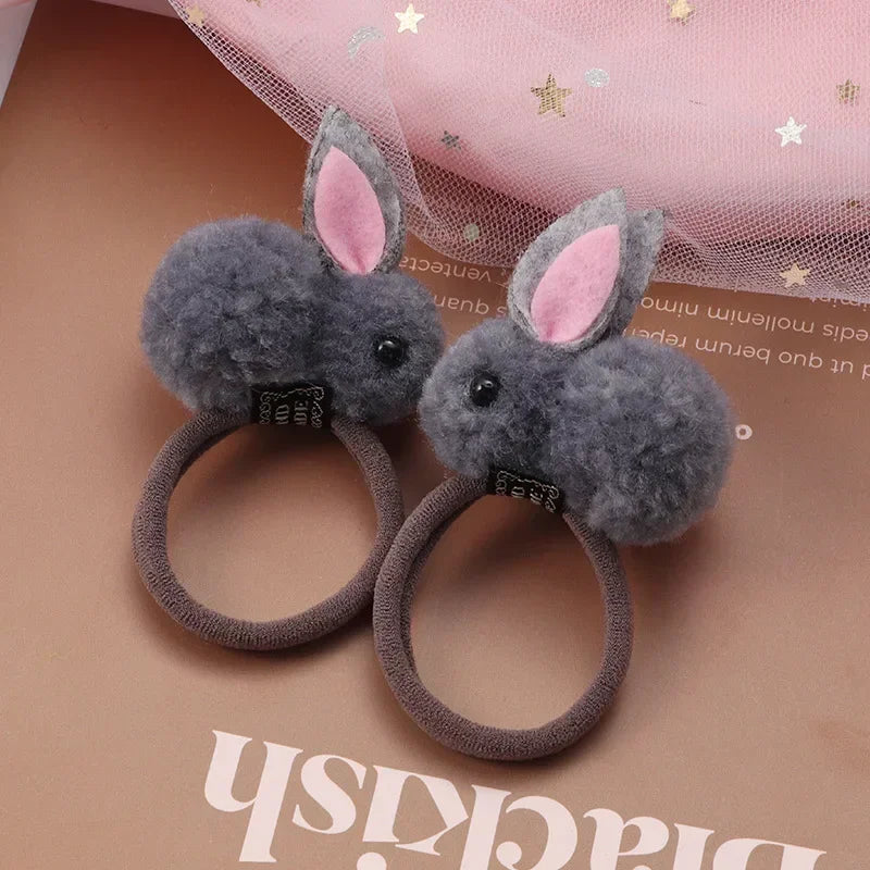Hair Accessories Girls Ties Elastique Cheveux Fille Gomas Elasticas Furry Korean Kinder Kleding Rabbit Ears Scrunchie Headbands