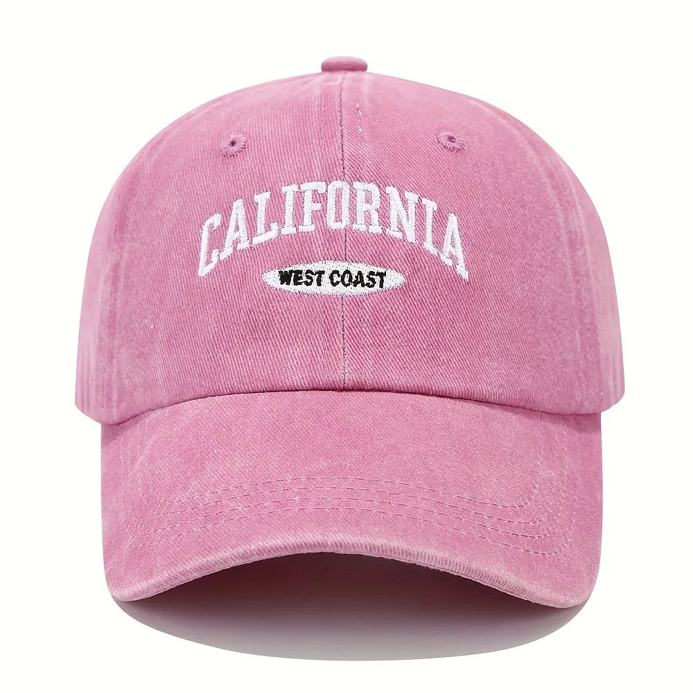 1PC Embroidered Baseball Cap On The West Coast Of California Vintage Style Pointed Hat Lightweight Hat Sun Resistant Sport Hat