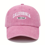 1PC Embroidered Baseball Cap On The West Coast Of California Vintage Style Pointed Hat Lightweight Hat Sun Resistant Sport Hat