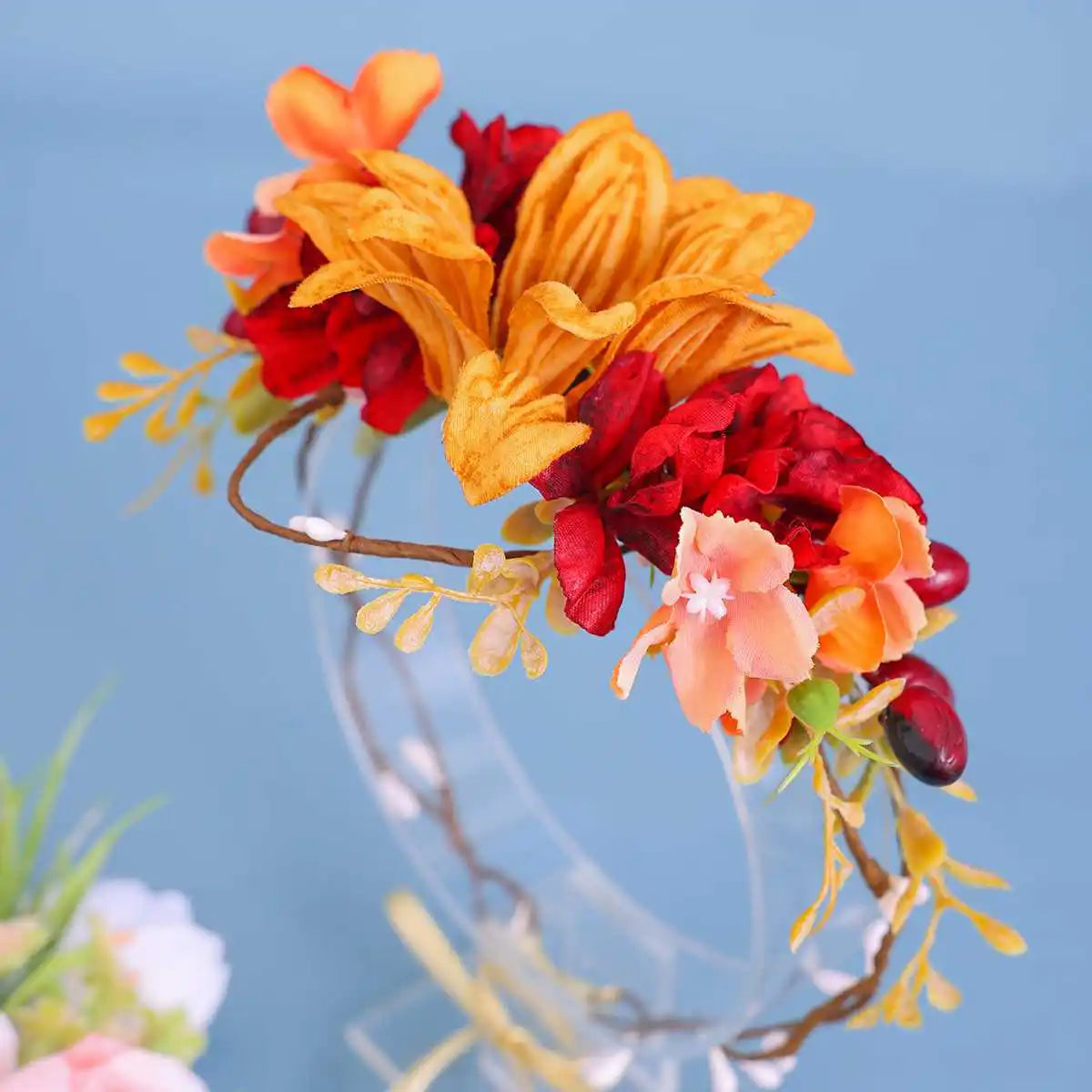 Fashion Flowers Handmade Headbands For Bride Women Leaves Hairbands Wreath Wedding Hair Accessories
