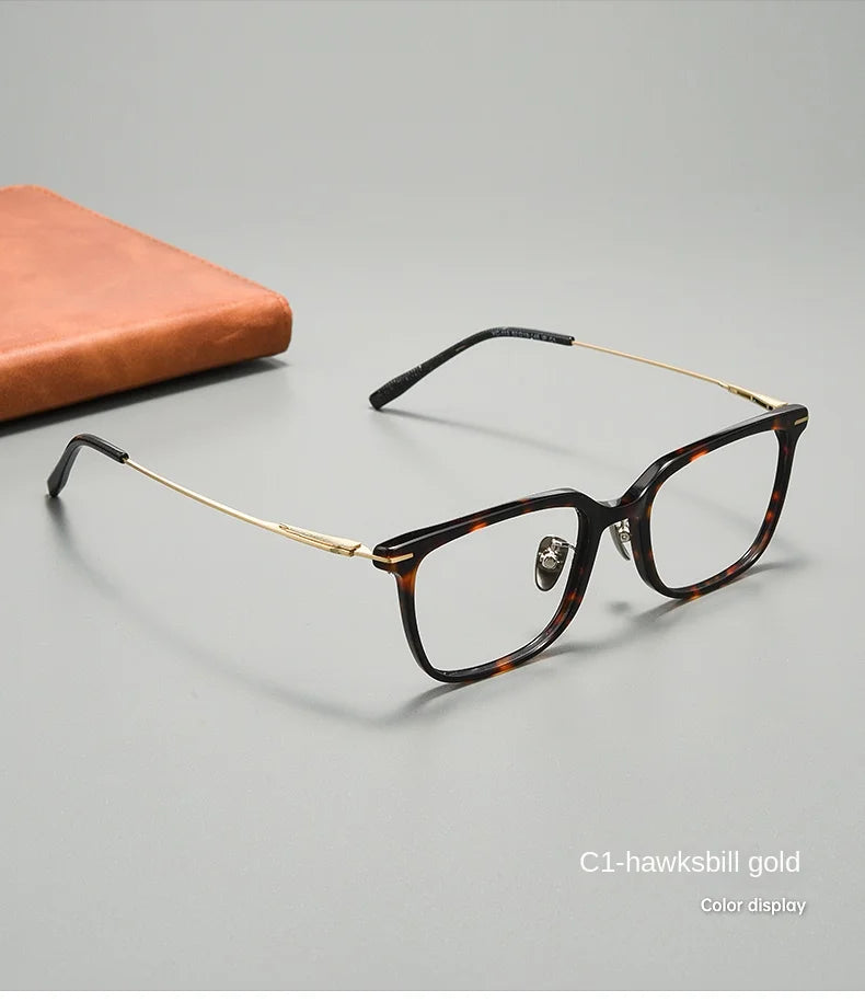High Quality Luxury Glasses Ultra Light Pure Titanium Men's Eyeglass Frames High-Quality Acetate Prescription Eyeglass Frames