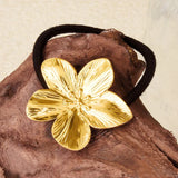 Elegant Girl Stainless Steel Flower Hair Elastics & Ties Real Gold Plated Jewelry For Women Adjustable Headband Head Rope Gifts