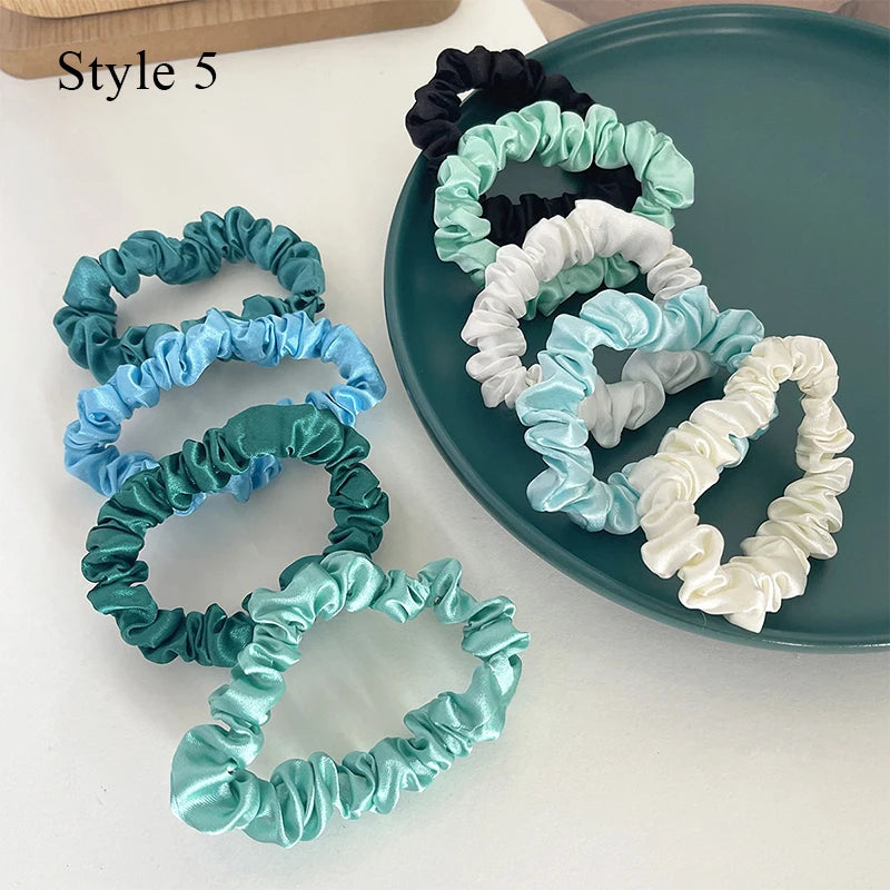 10pcs/pack Solid Color Elastics Hair Ties For Women Thick Hair Soft No Hurt Hair Ponytail Holder Hair Rope Hair Accessories Hot