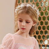 Elegant Girls Headband Imitated Pearl Hair Headdress Baby GirlsFlower Wreath Bride Garland Head Hoop Wedding Headbands Hair