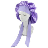 New Satin Hair Cap For Sleeping Invisible Flat Imitation Silk Round Haircare Women Headwear Ceremony Adjusting Button Night Hat