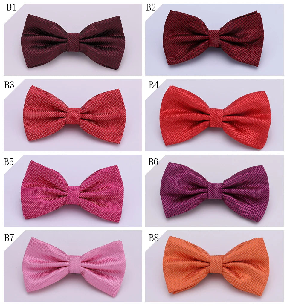 HUISHI Bowtie Mens Tie Solid Check Fashion Bowties Banquet Wedding Black Gold Red Green Pink Blue White Classic Bow Ties For Men