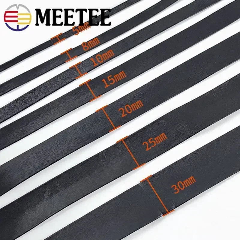 5Meters Synthetic Leather Cord Ribbons Black Soft Flat Ropes Necklace Bracelet Decoration Webbings DIYClothes Edge Accessories