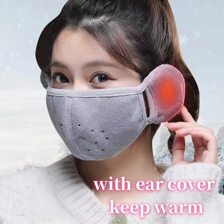 Thickened Winter Windproof Breathable Mask with Anti Freezing Ear Earmuffs Unisex Cold-Proof Warm Mask for Outdoor Sport Cycling