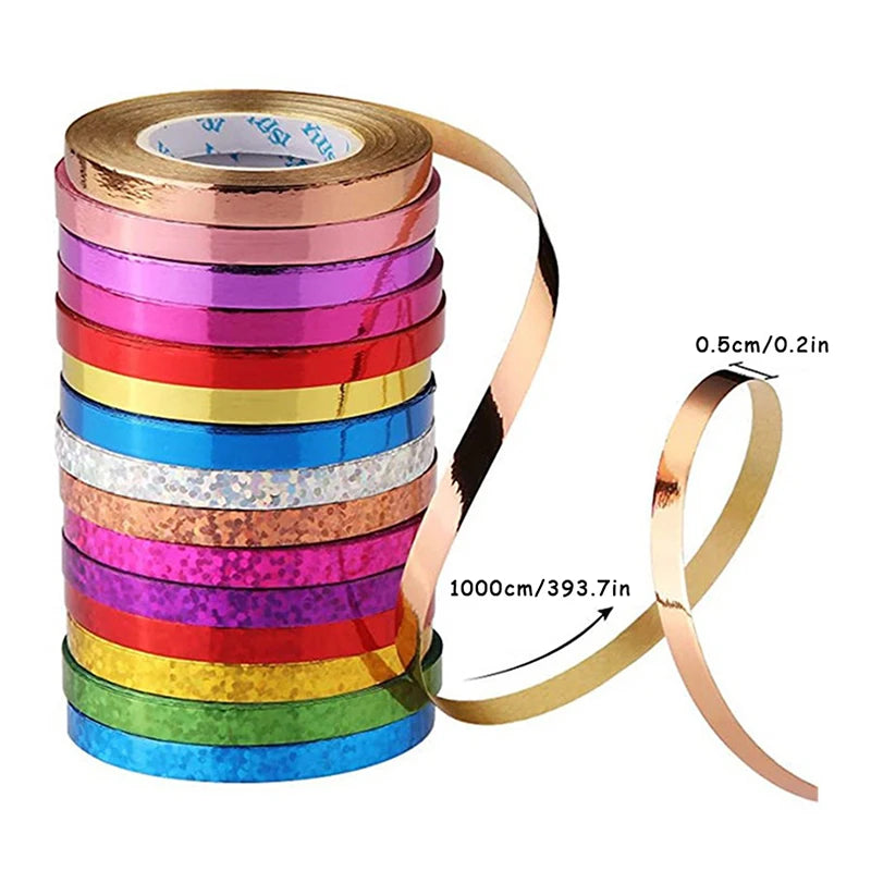 1pc 10Meter/Roll 5mm Balloon Ribbon Party Birthday Wedding Accessories DIY Decoration Satin Ribbons Craft