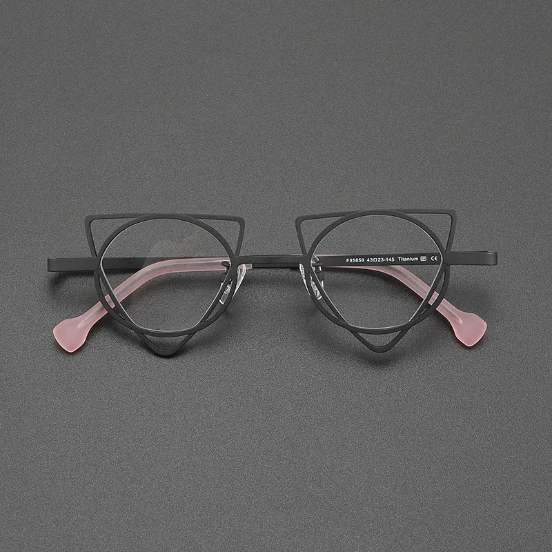 Ultra Light Pure Titanium Inverted Triangle Glasses Frame Female New Multi-color Personality Myopia Reading Prescription Eyewear