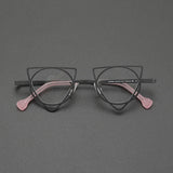 Ultra Light Pure Titanium Inverted Triangle Glasses Frame Female New Multi-color Personality Myopia Reading Prescription Eyewear