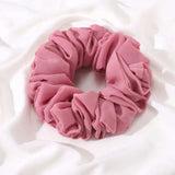 Elastics Chiffon Hair Band Solid Color Big Circle Scrunchies for Women Girl Ponytail Holder Hair Rope Hairband Hair Accessoires