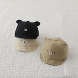 Cute Bear Ear Baby Baseball Cap Summer Short Brim Infant Toddler Sun Hat Cartoon Baby Boys Girls Cotton Peaked Caps
