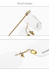 Fashionable and Simple Frameless Titanium Alloy Business Men's Glasses Personalized High-quality Women's Frames Suitable  Myopia