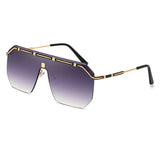 49245 One Lens Sunglasses Rimless Oversized Men Women Fashion Shades UV400 Vintage Glasses